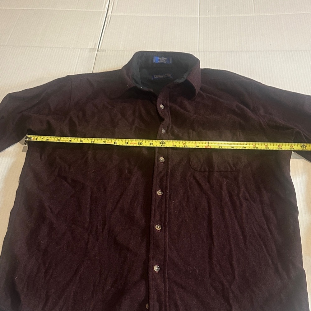 Pendleton Dark maroon black fitted Button-Up Shir… - image 2